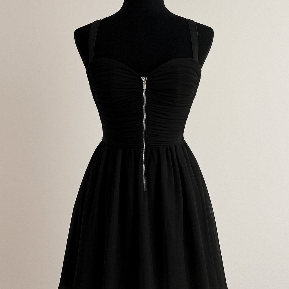 Guess Little Black Dress – Sweetheart Neckline & Zipper Detail